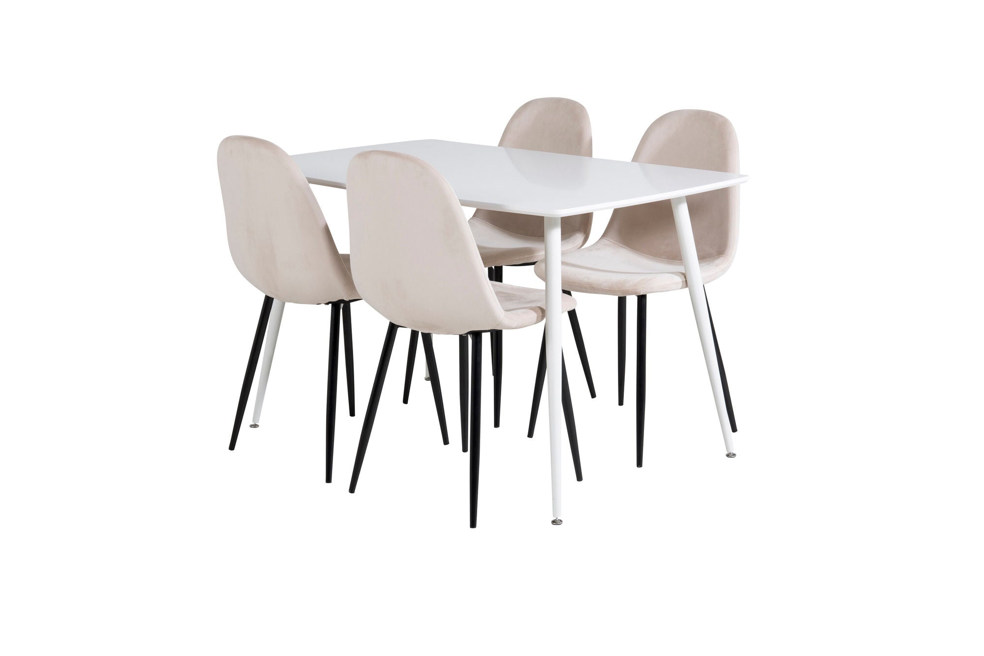 Venture Home Polar spisebord 120 cm - White White+Polar Spisebordsstol- Black legs / Beige