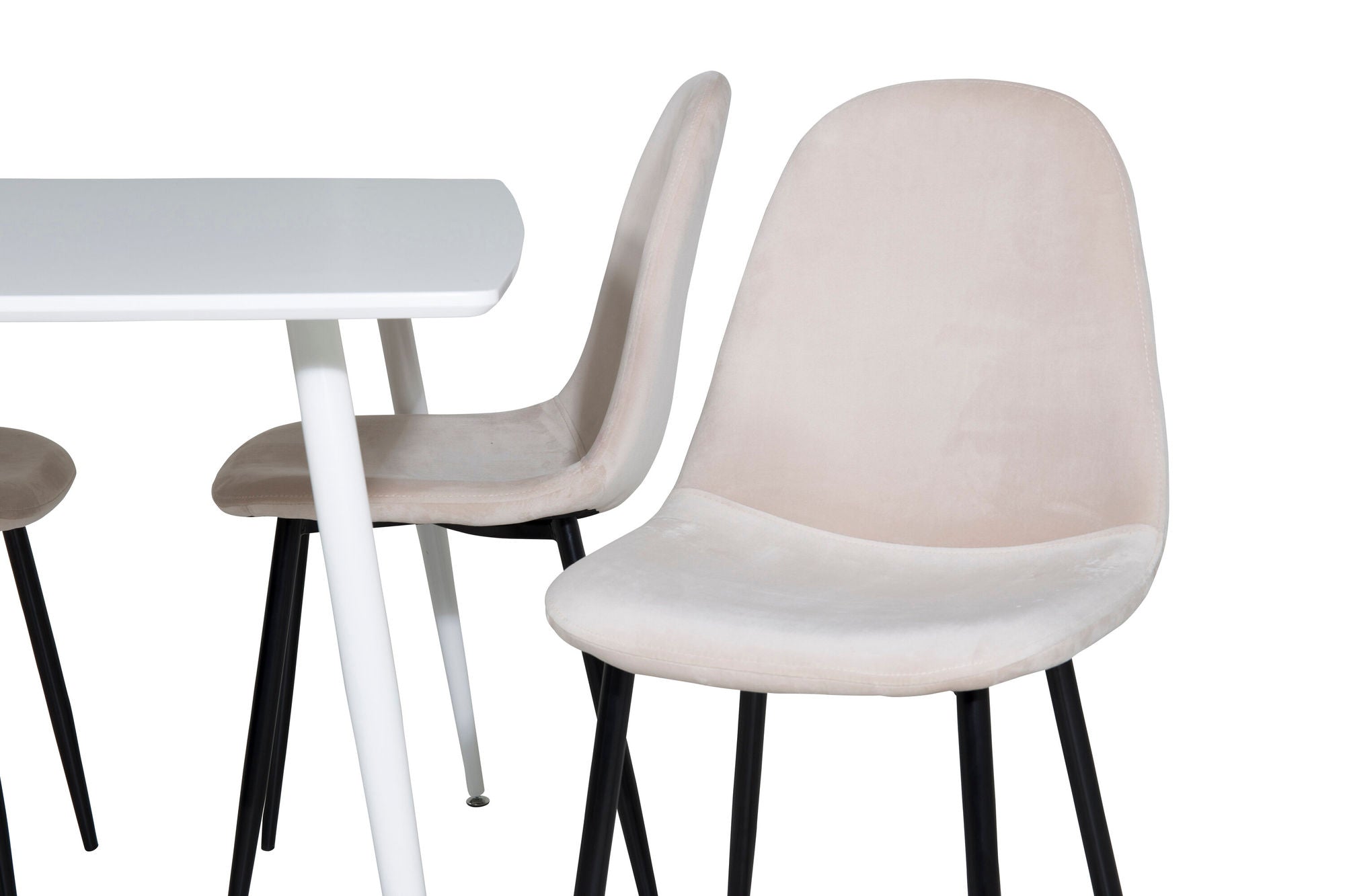 Venture Home Polar spisebord 120 cm - White White+Polar Spisebordsstol- Black legs / Beige