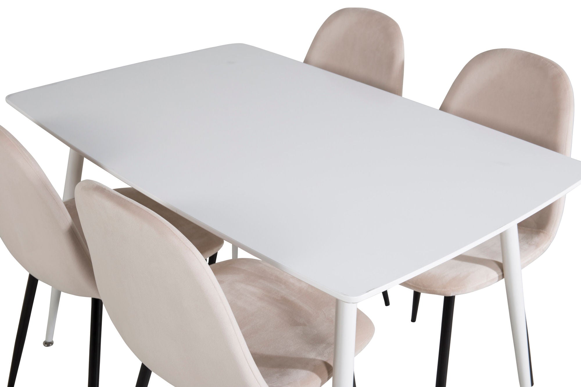 Venture Home Polar spisebord 120 cm - White White+Polar Spisebordsstol- Black legs / Beige