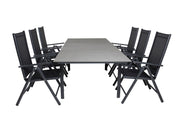 Venture Home Levels spisebord 160/240*90 - Black Alu / Grey Aintwood +Break 5:pos stol - Black alu / Black Textilene_6