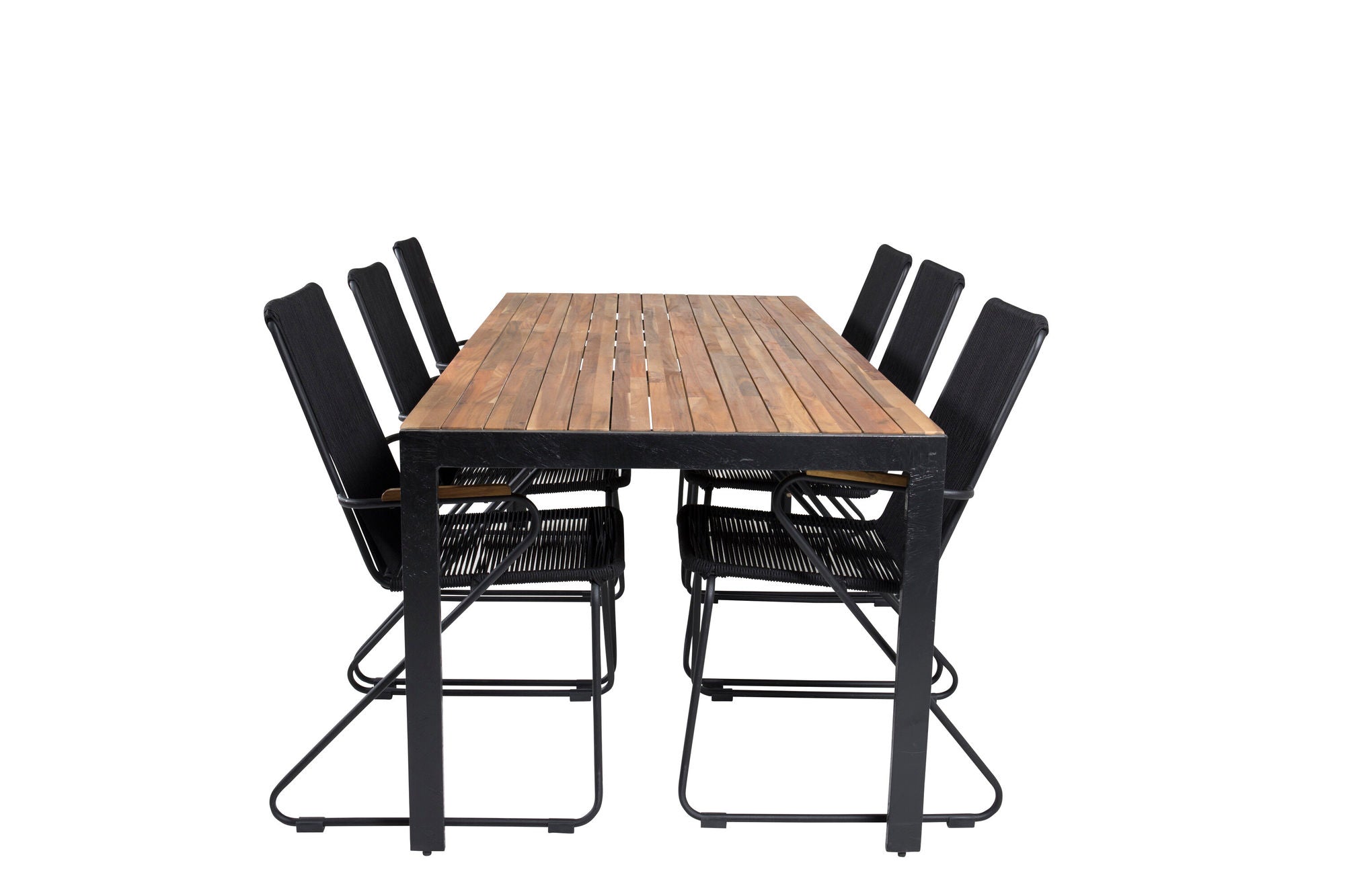 Venture Home Bois spisebord 200*100cm - Black Legs / Acacia +Bois Armchair - Black Alu /