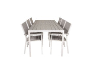 Venture Home Break spisebord - 205*90 - White Alu / Grey Aintwood+Levels stol (stackable)