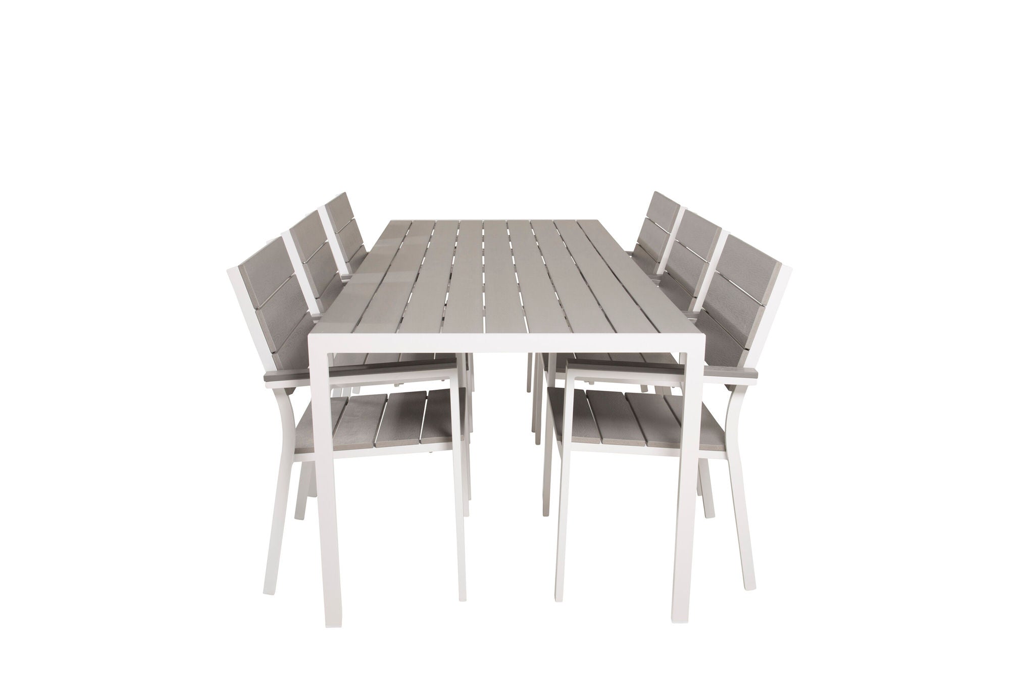 Venture Home Break spisebord - 205*90 - White Alu / Grey Aintwood+Levels stol (stackable)