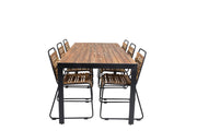 Venture Home Bois spisebord 200*100cm - Black Legs / Acacia +Bois Spisebordsstol - Black Al