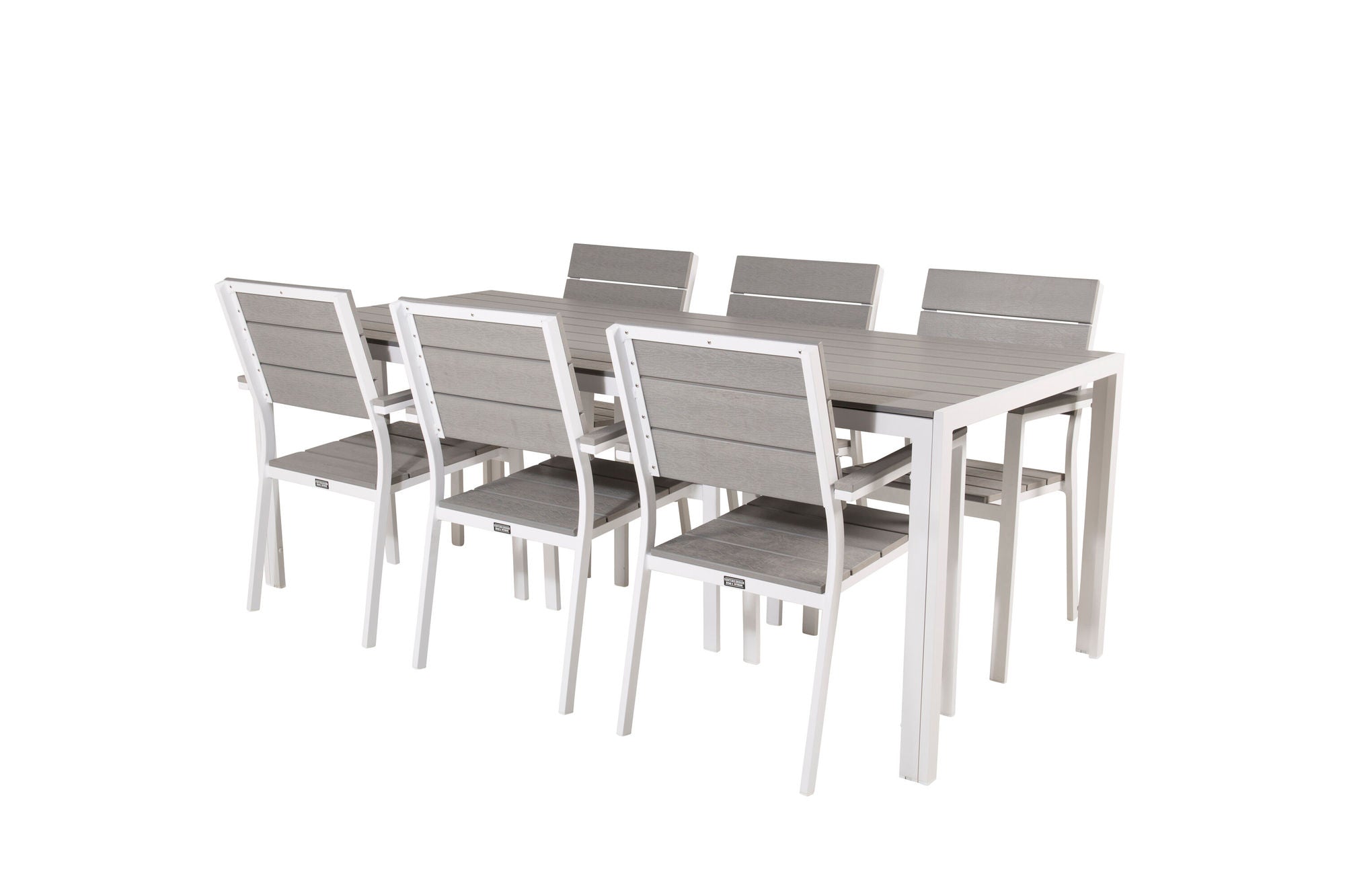 Venture Home Break spisebord - 205*90 - White Alu / Grey Aintwood+Levels stol (stackable)