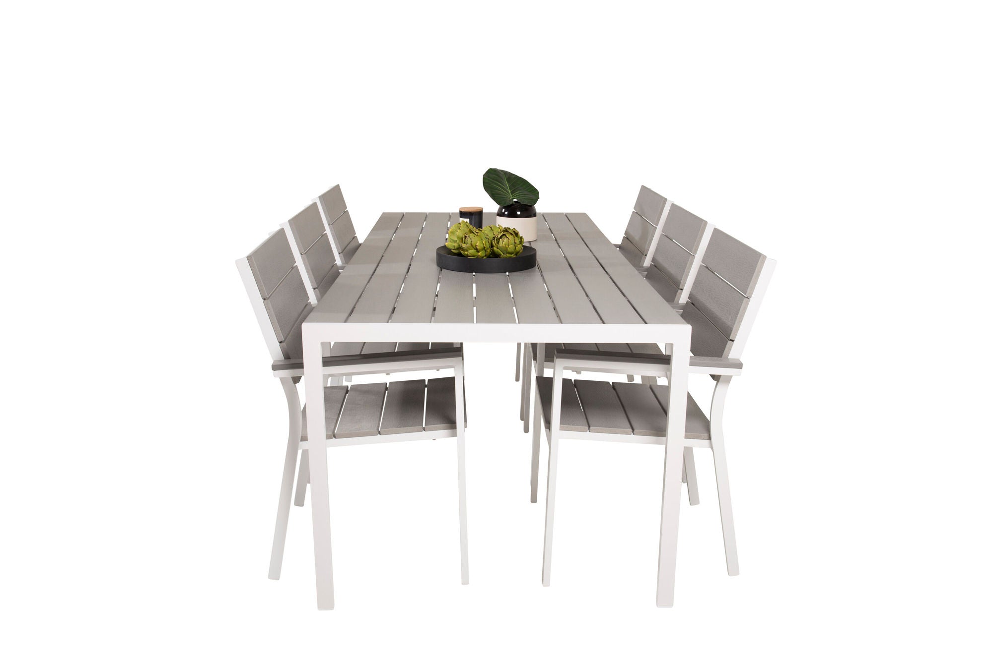 Venture Home Break spisebord - 205*90 - White Alu / Grey Aintwood+Levels stol (stackable)