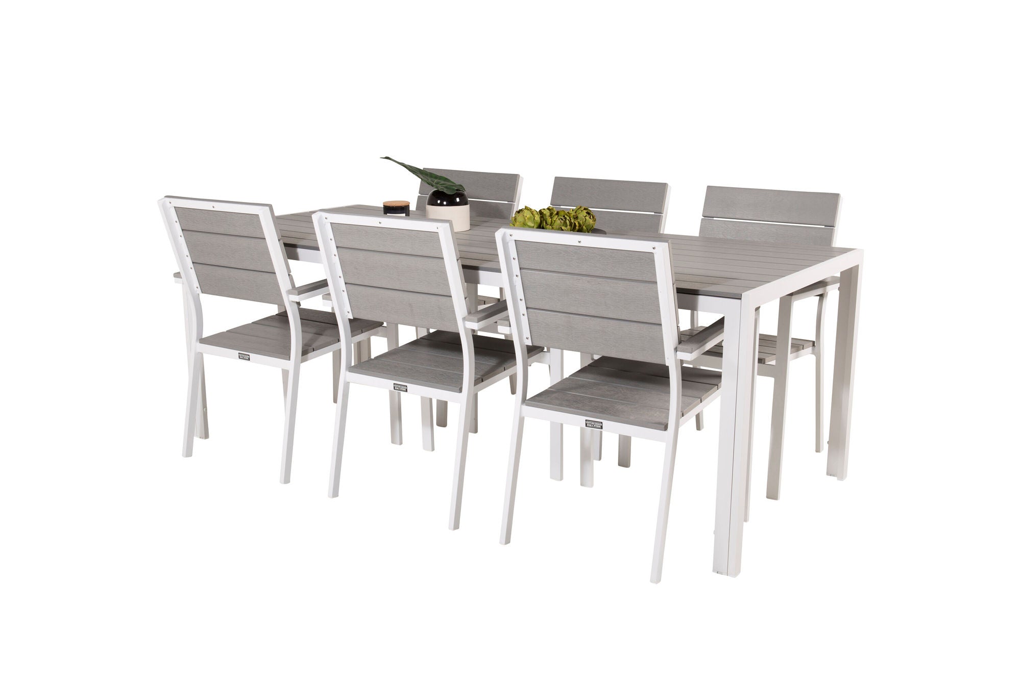 Venture Home Break spisebord - 205*90 - White Alu / Grey Aintwood+Levels stol (stackable)