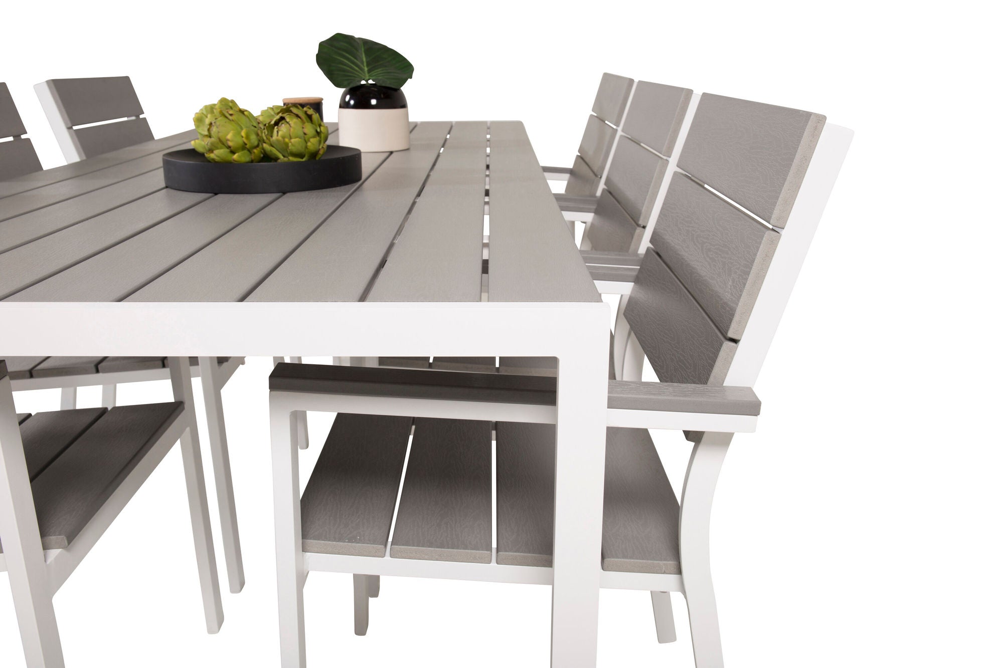 Venture Home Break spisebord - 205*90 - White Alu / Grey Aintwood+Levels stol (stackable)