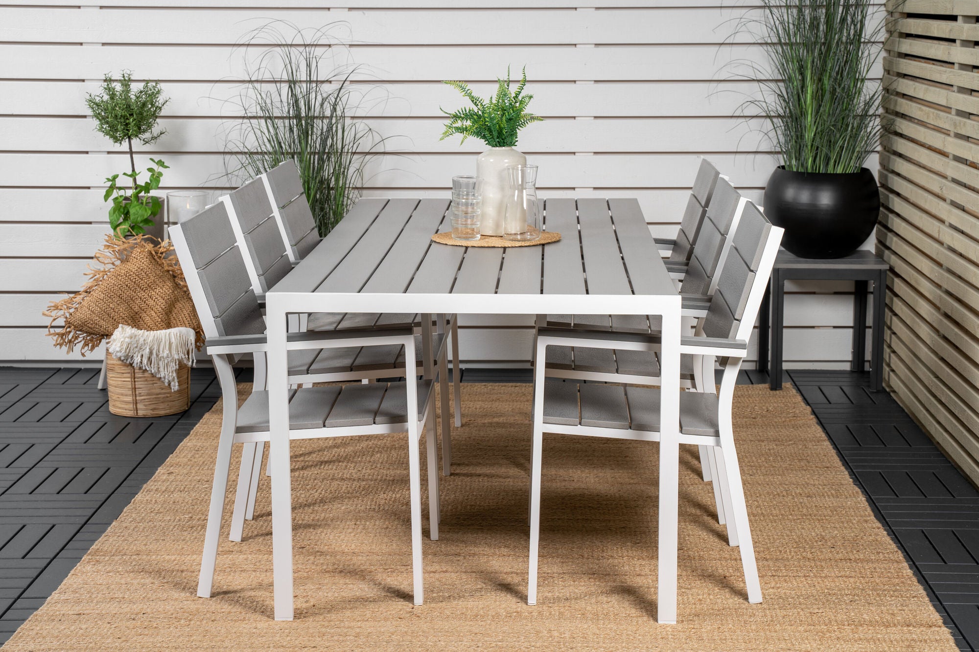 Venture Home Break spisebord - 205*90 - White Alu / Grey Aintwood+Levels stol (stackable)