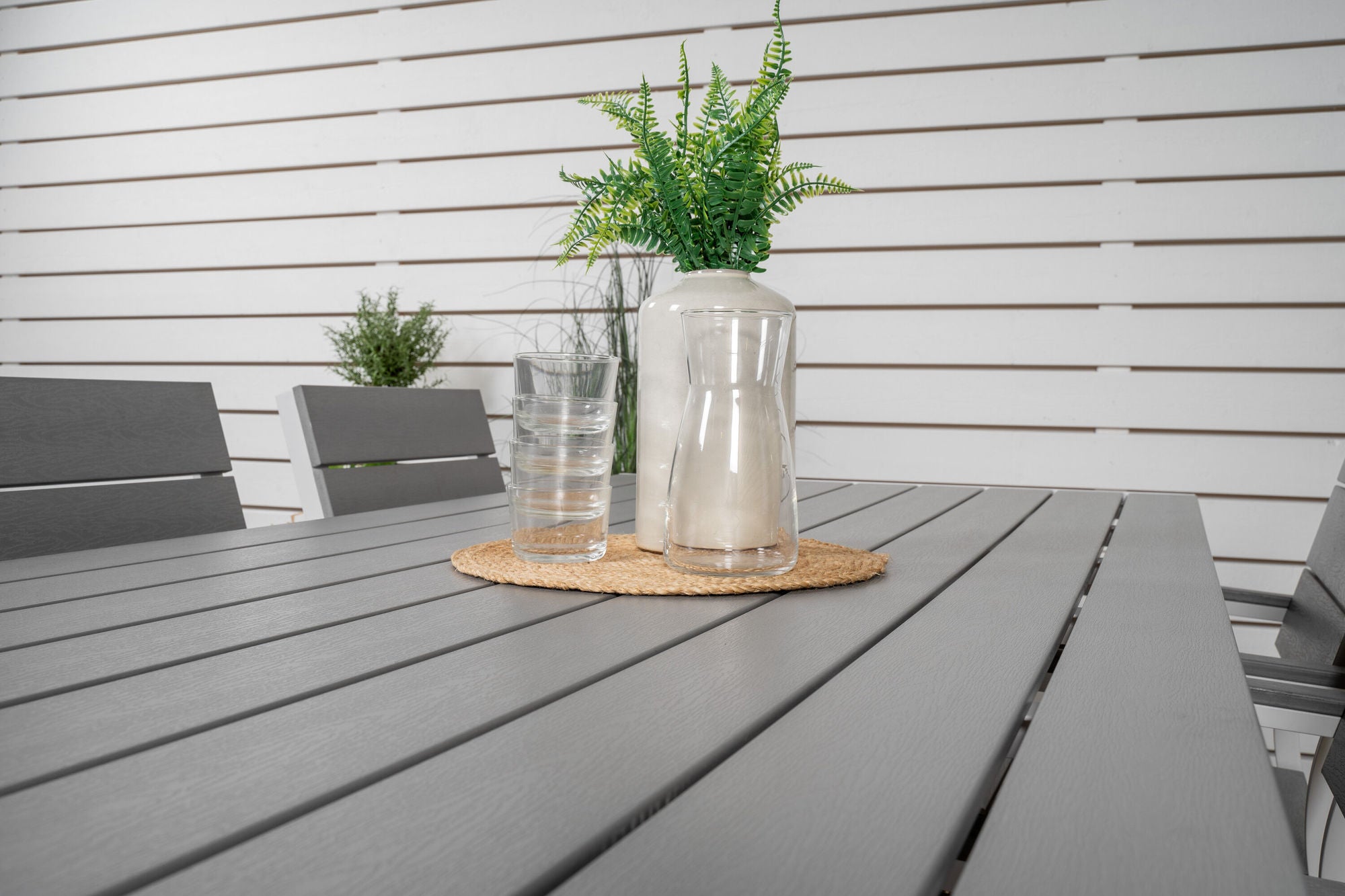 Venture Home Break spisebord - 205*90 - White Alu / Grey Aintwood+Levels stol (stackable)