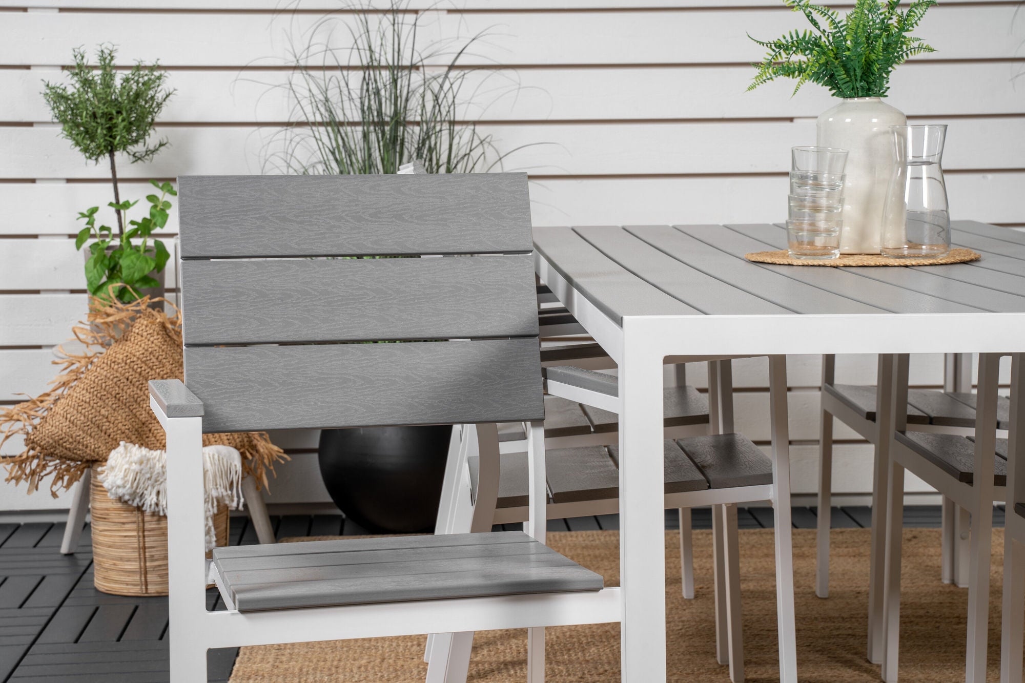Venture Home Break spisebord - 205*90 - White Alu / Grey Aintwood+Levels stol (stackable)