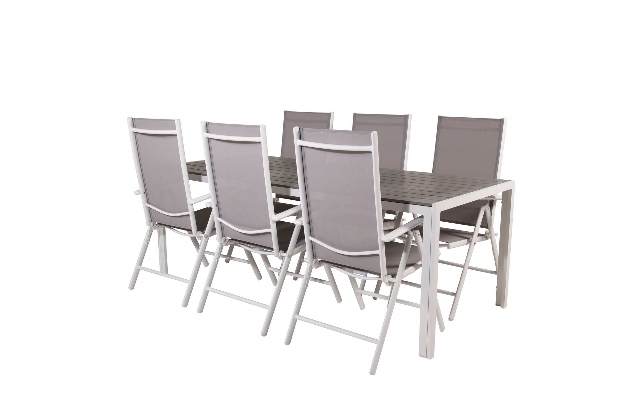 Venture Home Break spisebord - 205*90 - White Alu / Grey Aintwood+Break 5:pos stol - Whit