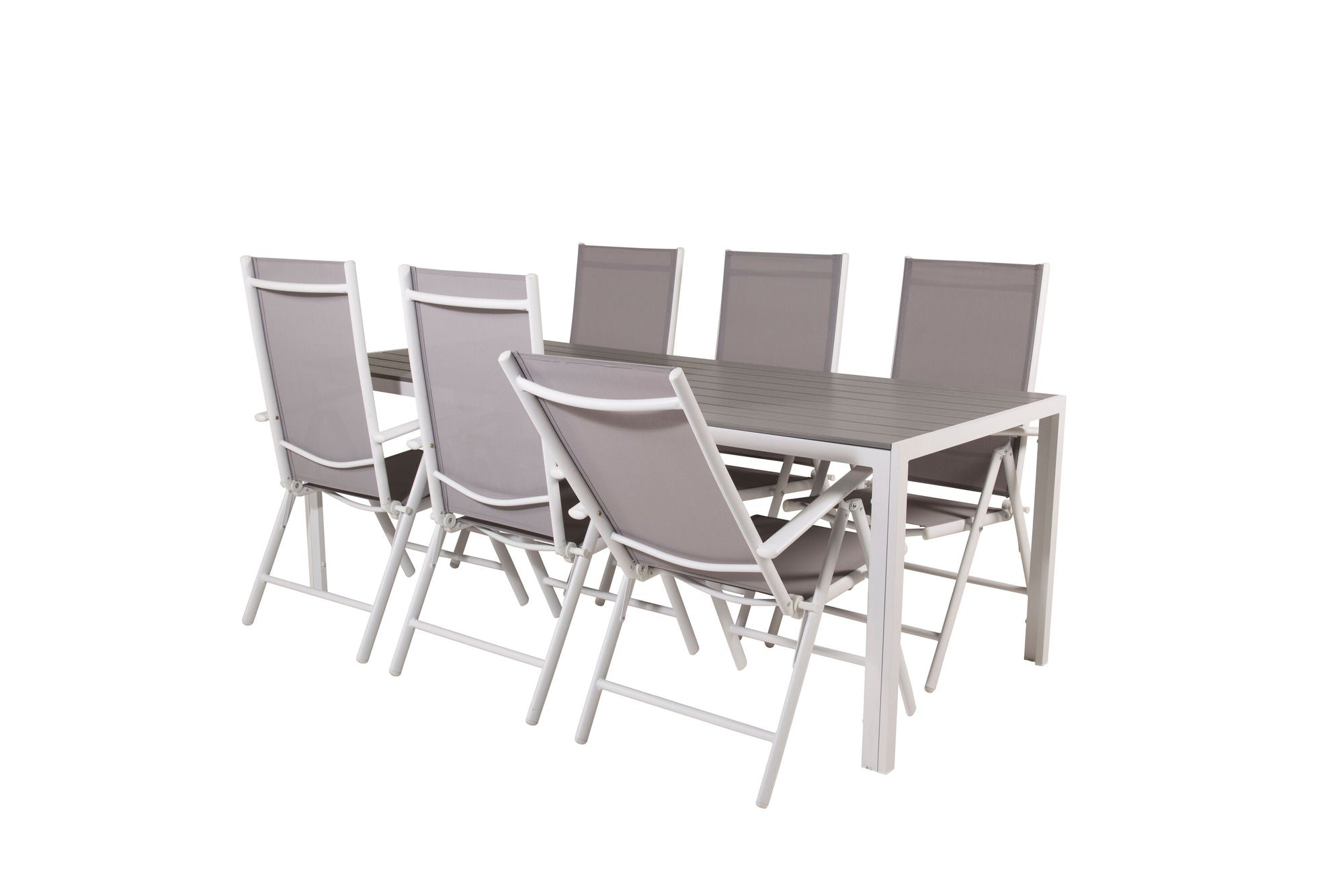 Venture Home Break spisebord - 205*90 - White Alu / Grey Aintwood+Break 5:pos stol - Whit