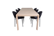 Venture Home Slider Extention bord - White Wash - 170+40+40cm +Vault Spisebordsstol - Black L