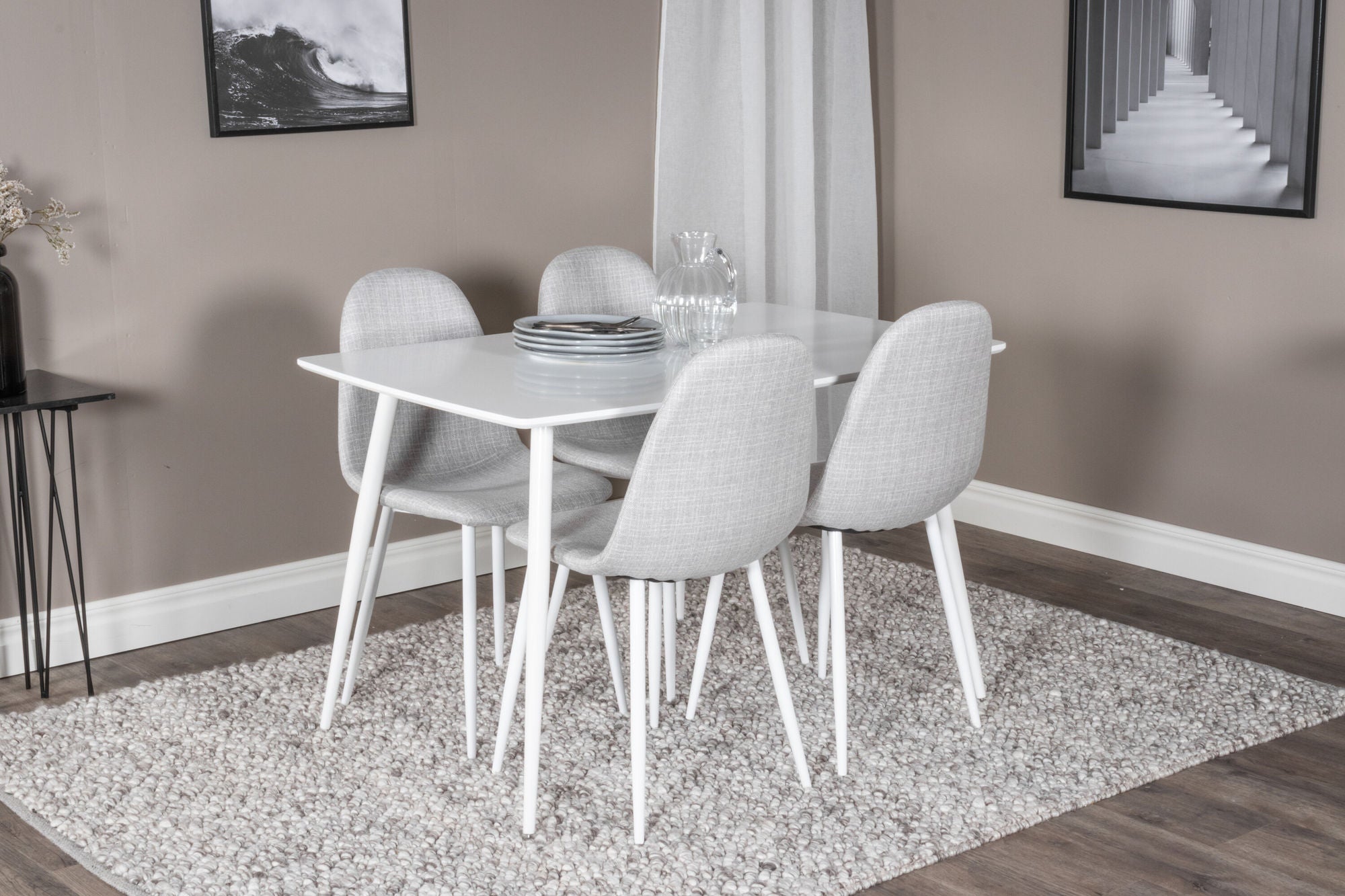 Venture Home Polar spisebord 120 cm - White White+Polar Spisebordsstol - White Legs - Light