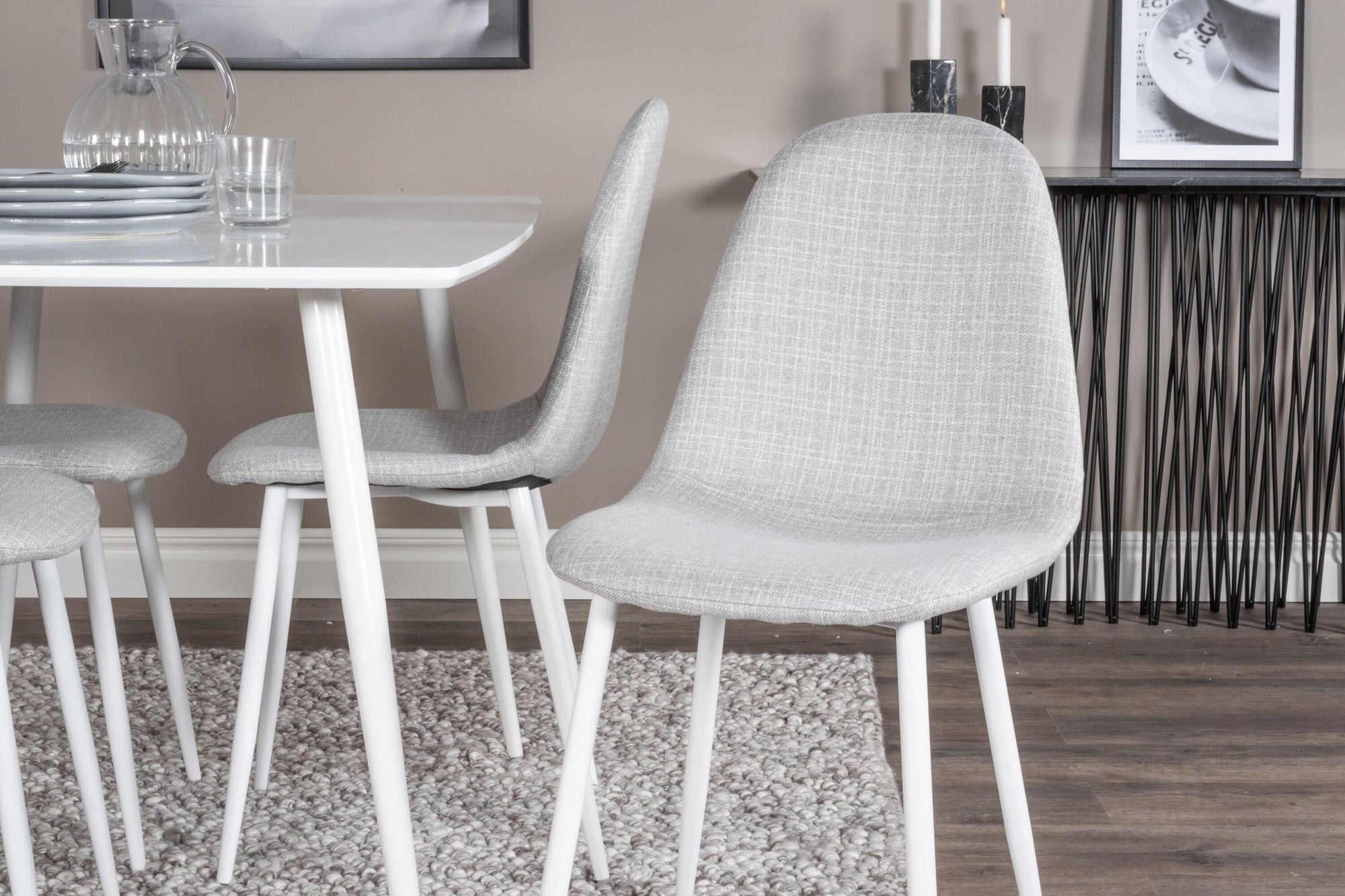 Venture Home Polar spisebord 120 cm - White White+Polar Spisebordsstol - White Legs - Light