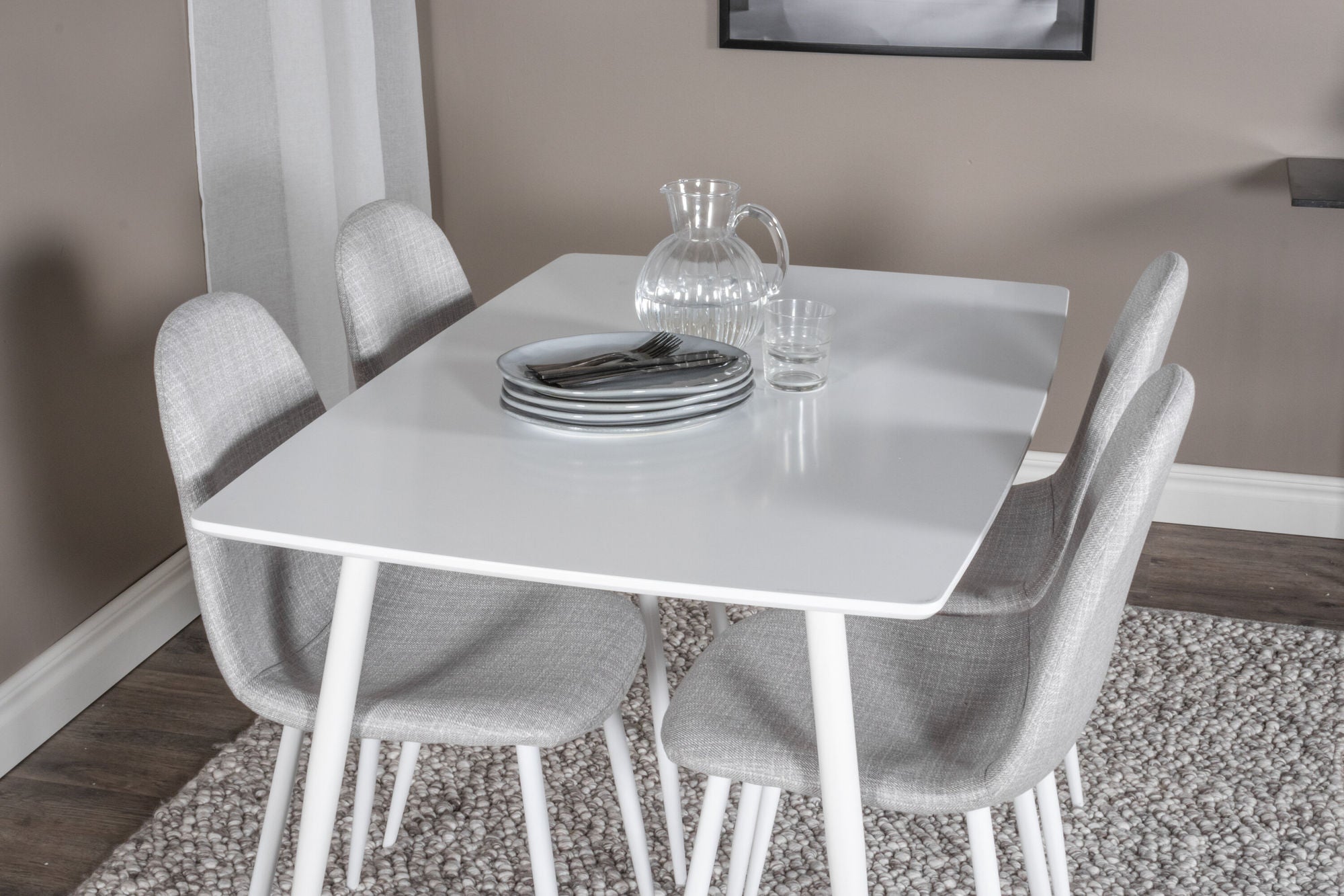 Venture Home Polar spisebord 120 cm - White White+Polar Spisebordsstol - White Legs - Light
