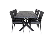 Venture Home Rives spisebord 200*100cm - Black Acacia+Anna Arm stol (stackable) - Black_6
