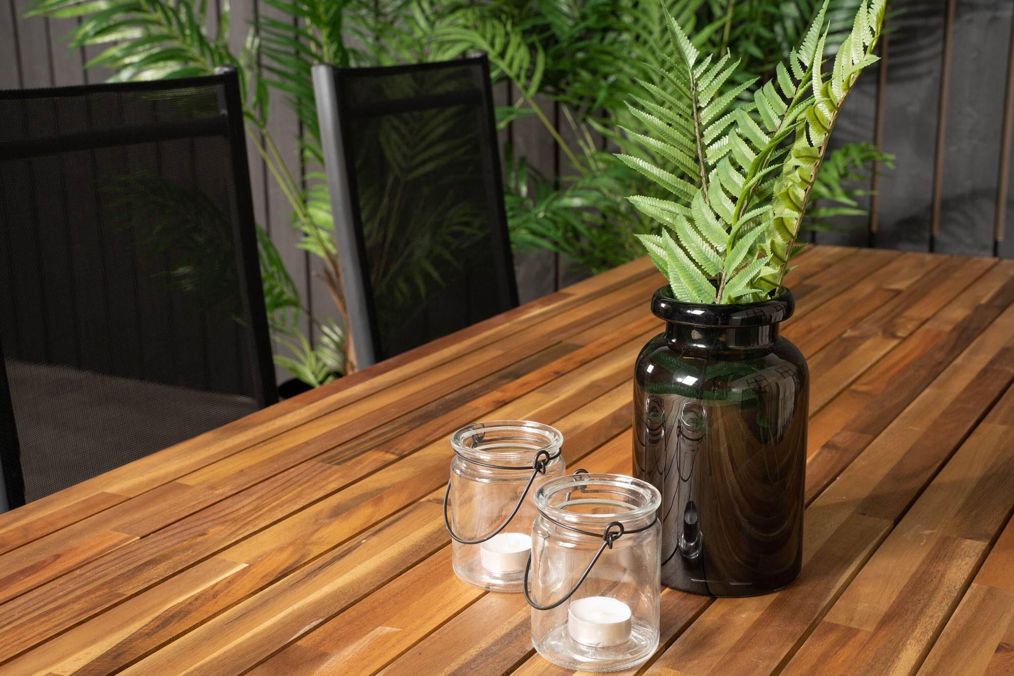Venture Home Bois spisebord 200*100cm - Black Legs / Acacia +Break 5:pos stol - Black a