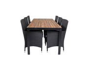 Venture Home Bois spisebord 200*100cm - Black Legs / Acacia +Malin Arm stol with cushion