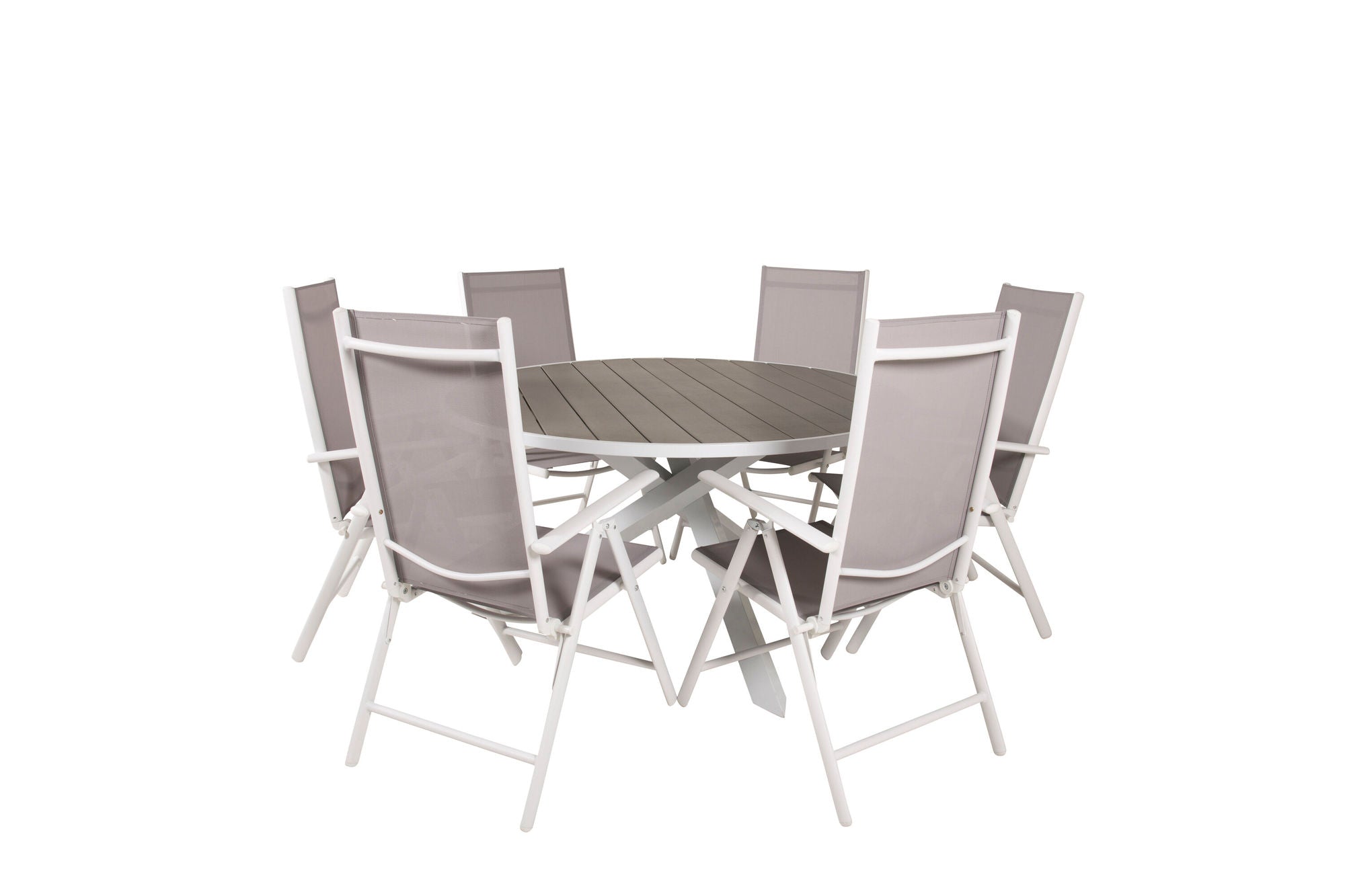Venture Home Parma bord ø 140 - White/Grey - Break 5:pos stol - White/Grey 6