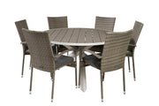 Venture Home Parma bord ø 140 - White/Grey - Anna stol - Grey 6