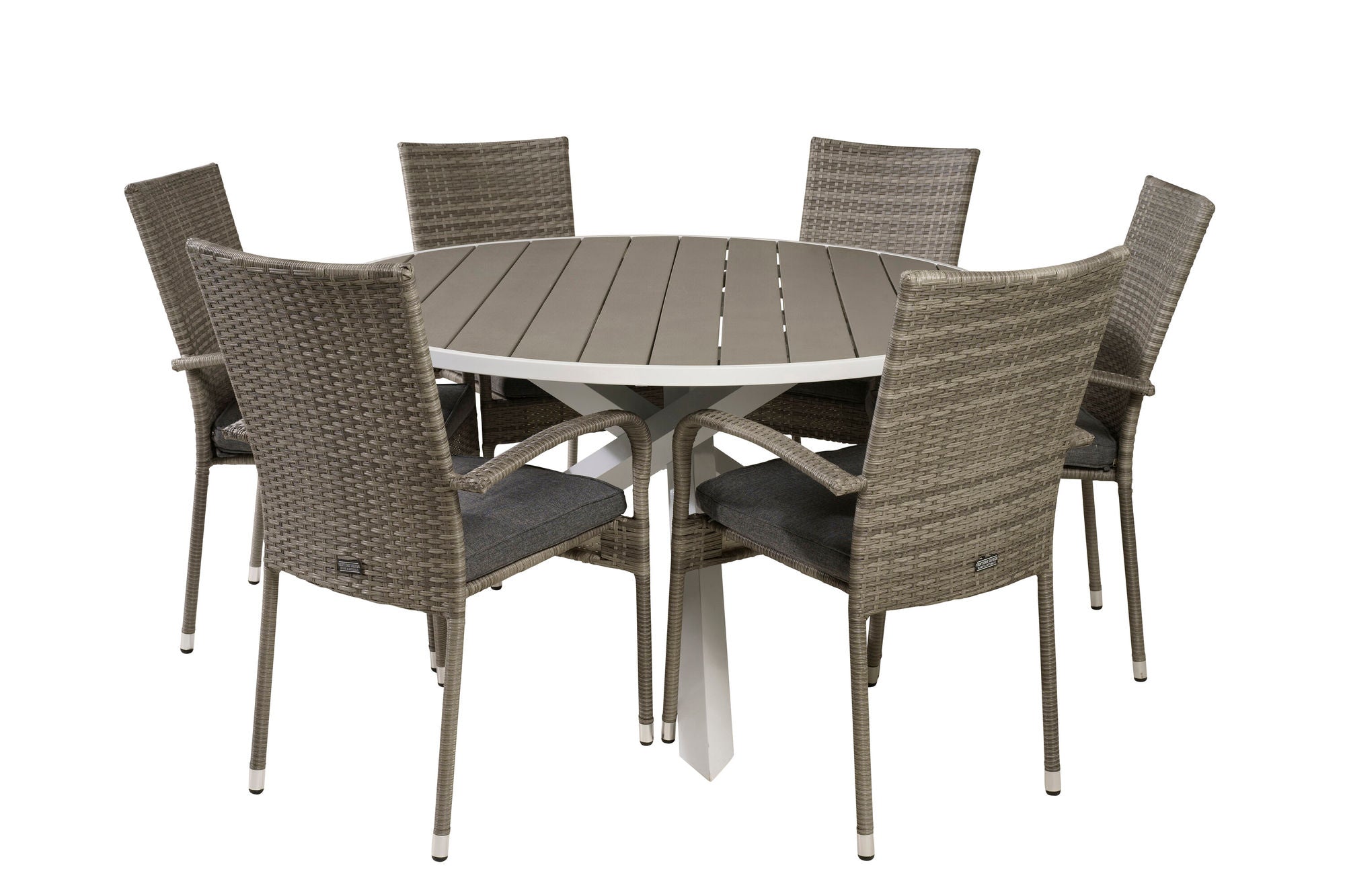 Venture Home Parma bord ø 140 - White/Grey - Anna stol - Grey 6