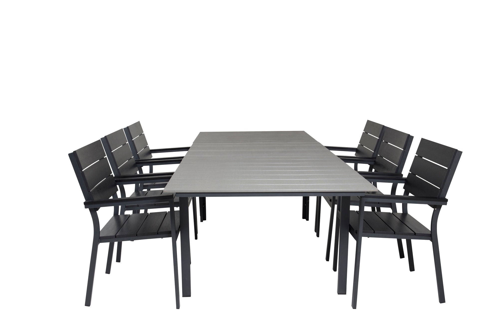 Venture Home Levels spisebord 160/240*90 - Black Alu / Grey Aintwood +Levels stol (stackable) - Black Alu / Black Aintwood_6