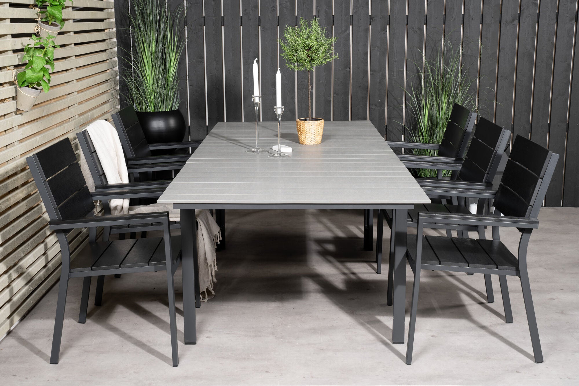 Venture Home Levels spisebord 160/240*90 - Black Alu / Grey Aintwood +Levels stol (stackable) - Black Alu / Black Aintwood_6