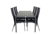 Venture Home Break spisebord - 205*90 - Black Alu / Black Aintwood+Copacabana Recliner Cha