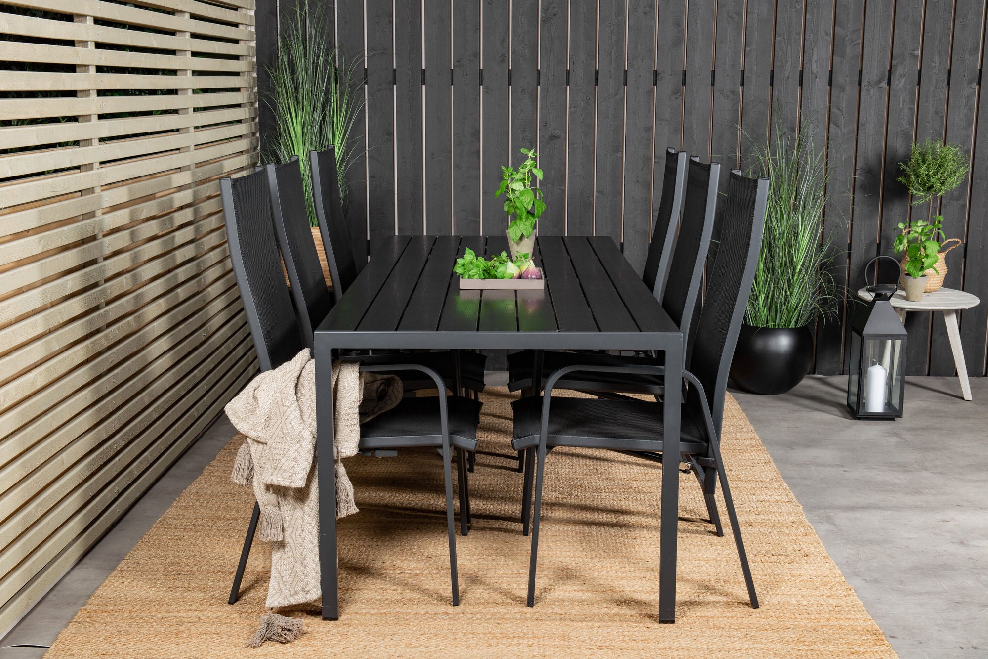 Venture Home Break spisebord - 205*90 - Black Alu / Black Aintwood+Copacabana Recliner Cha