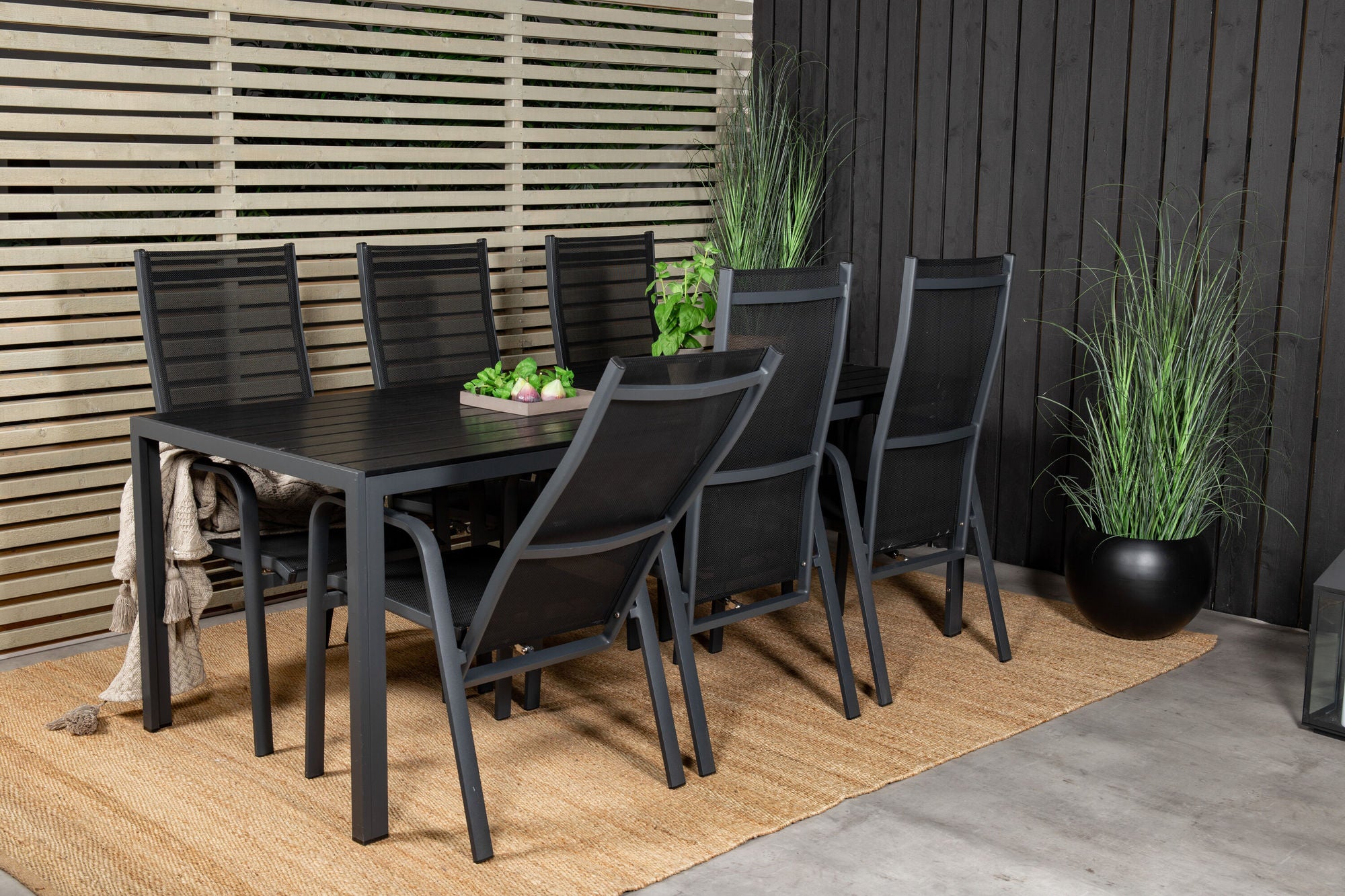 Venture Home Break spisebord - 205*90 - Black Alu / Black Aintwood+Copacabana Recliner Cha