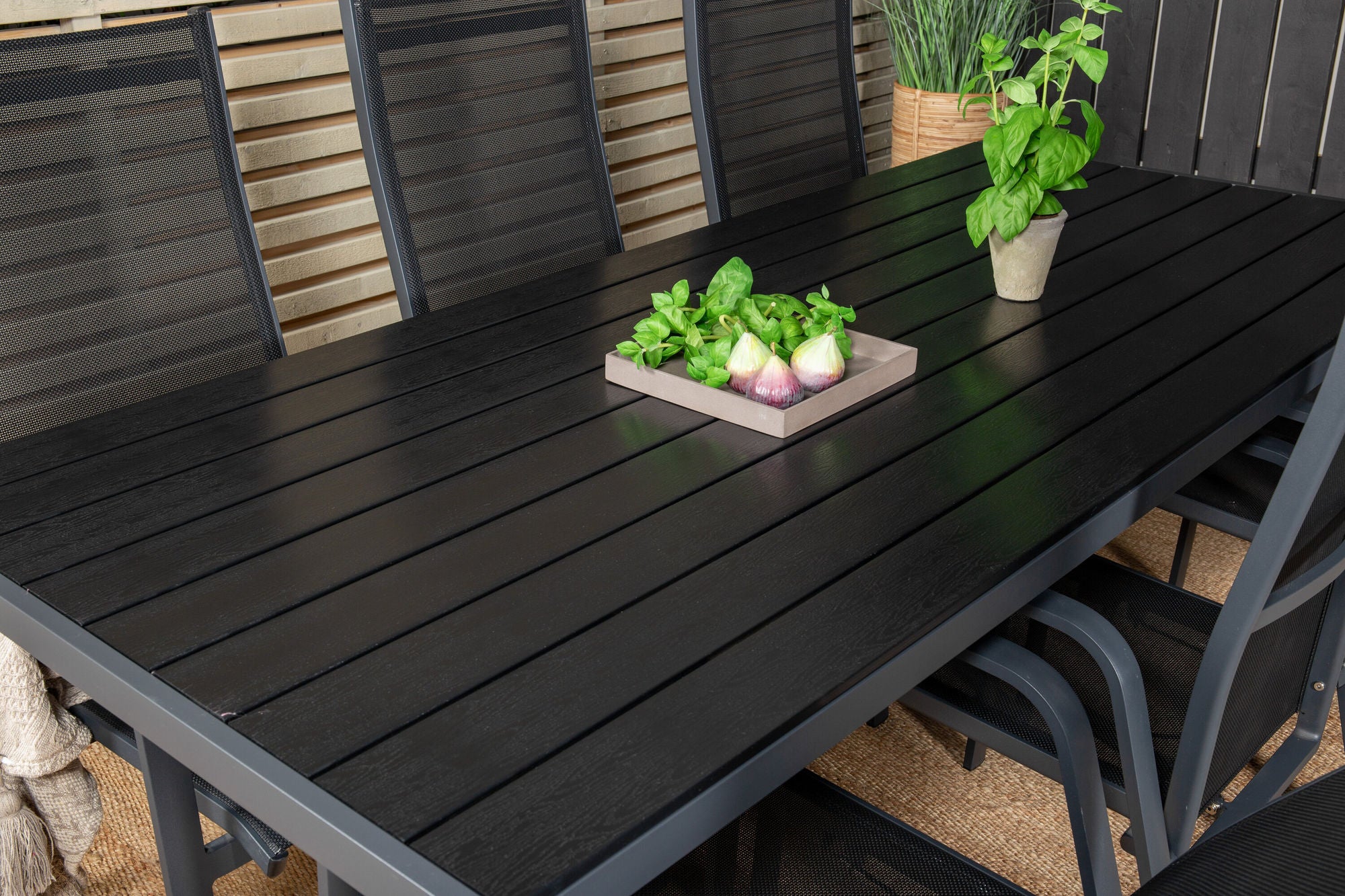 Venture Home Break spisebord - 205*90 - Black Alu / Black Aintwood+Copacabana Recliner Cha