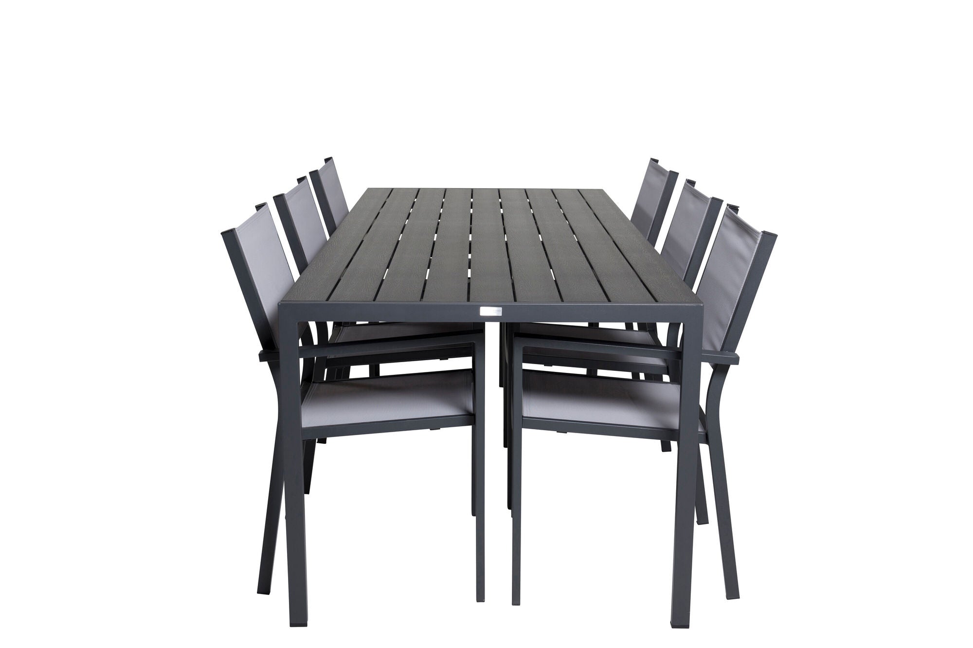 Venture Home Break spisebord - 205*90 - Black Alu / Black Aintwood+Copacabana Arm stol (s