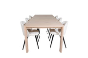 Venture Home Slider Extention bord - White Wash - 170+40+40cm +Velvet Spisebordsstol Corduroy