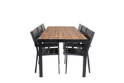 Venture Home Bois spisebord 200*100cm - Black Legs / Acacia +Levels stol (stackable) - B