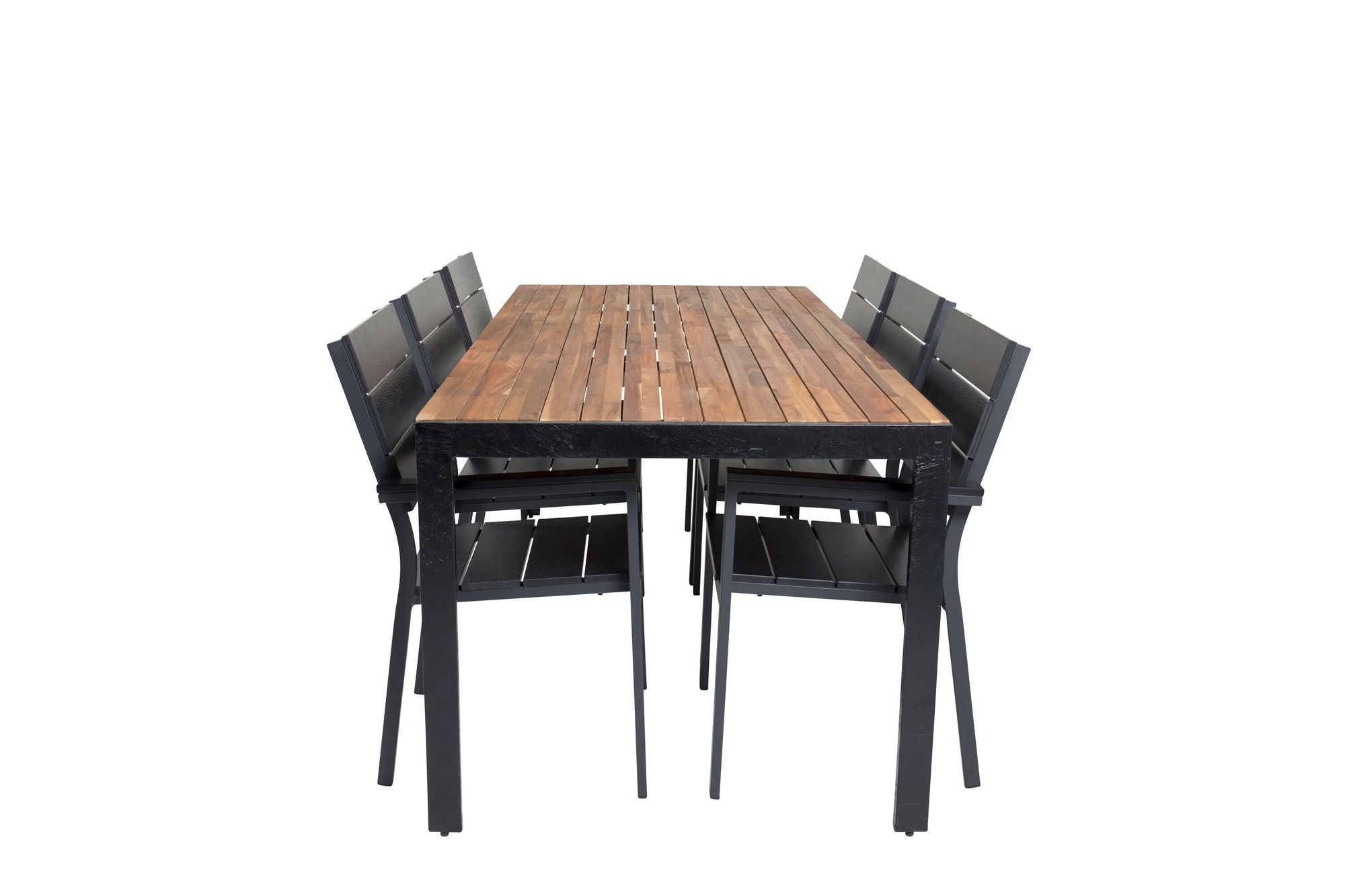 Venture Home Bois spisebord 200*100cm - Black Legs / Acacia +Levels stol (stackable) - B