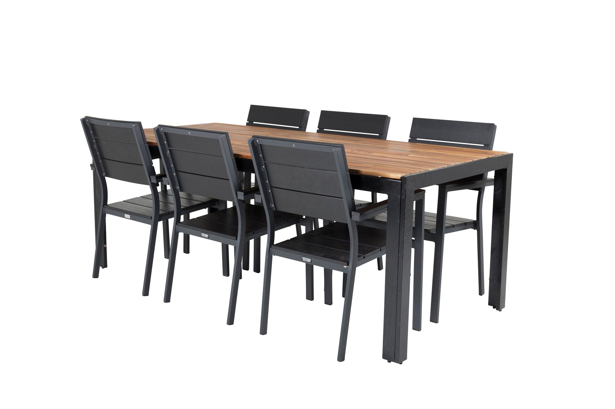 Venture Home Bois spisebord 200*100cm - Black Legs / Acacia +Levels stol (stackable) - B