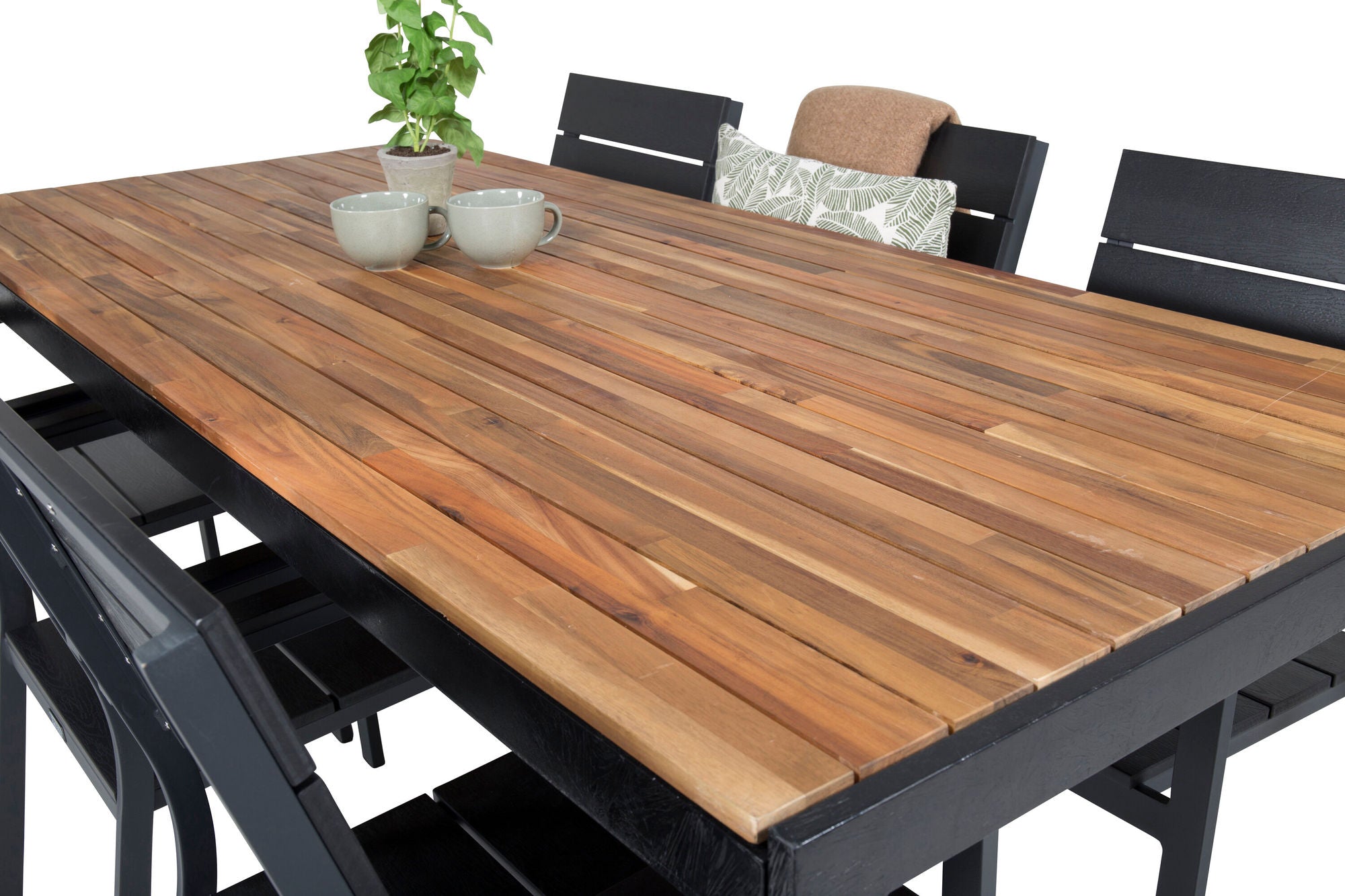 Venture Home Bois spisebord 200*100cm - Black Legs / Acacia +Levels stol (stackable) - B