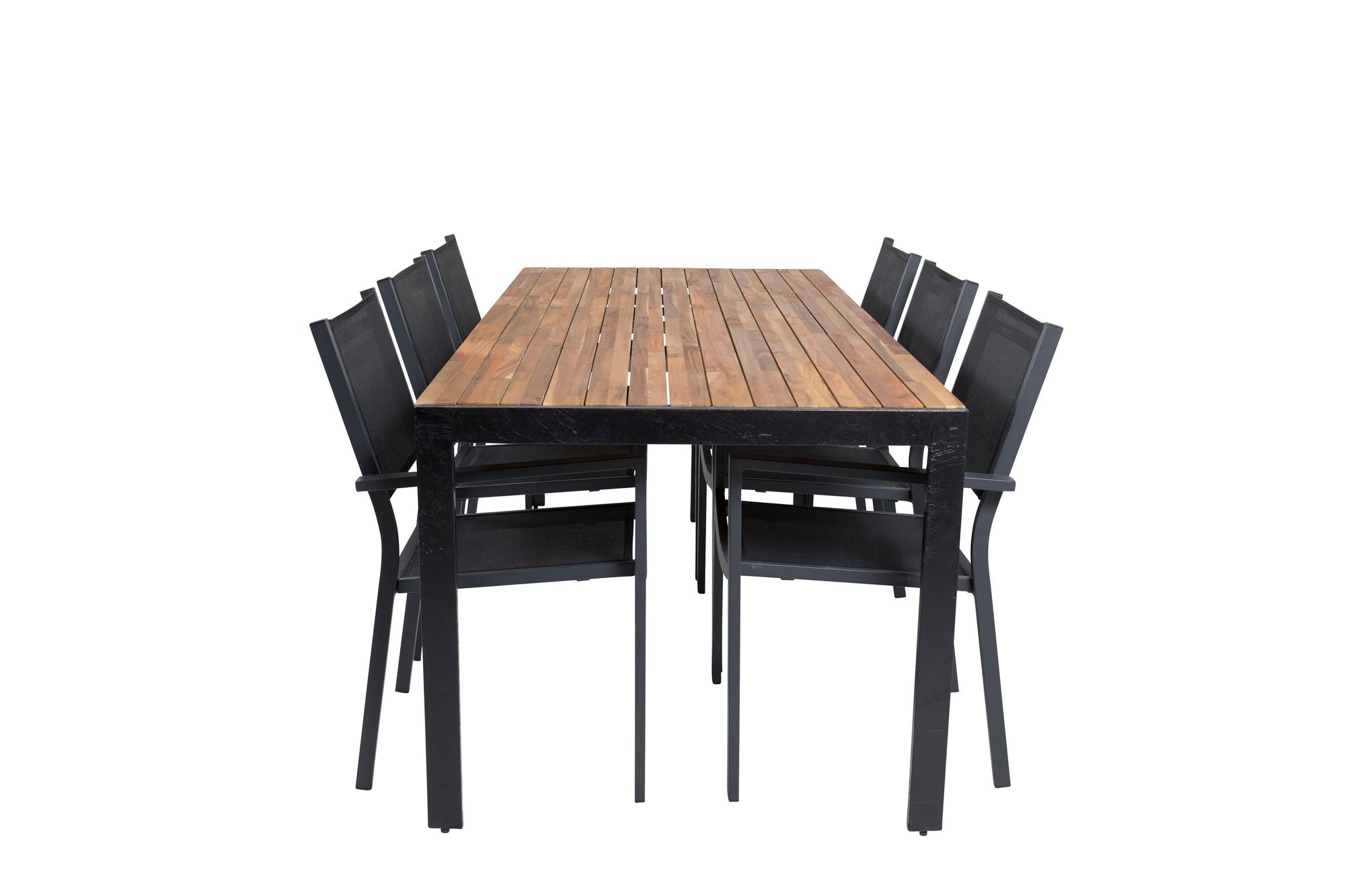 Venture Home Bois spisebord 200*100cm - Black Legs / Acacia +Copacabana Arm stol (stacka