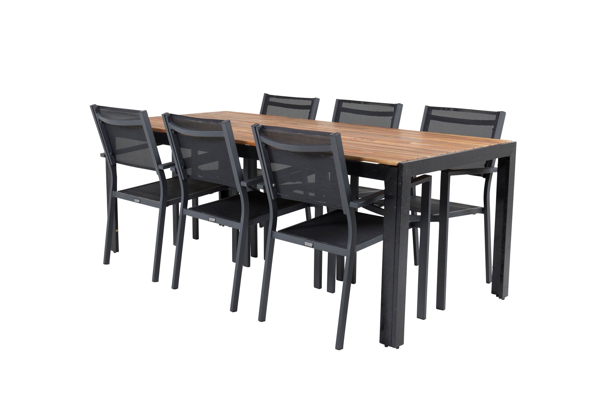 Venture Home Bois spisebord 200*100cm - Black Legs / Acacia +Copacabana Arm stol (stacka