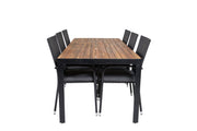 Venture Home Bois spisebord 200*100cm - Black Legs / Acacia +Anna Arm stol (stackable) -