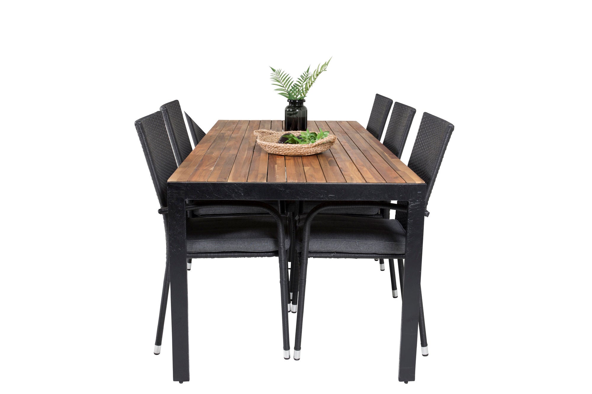 Venture Home Bois spisebord 200*100cm - Black Legs / Acacia +Anna Arm stol (stackable) -