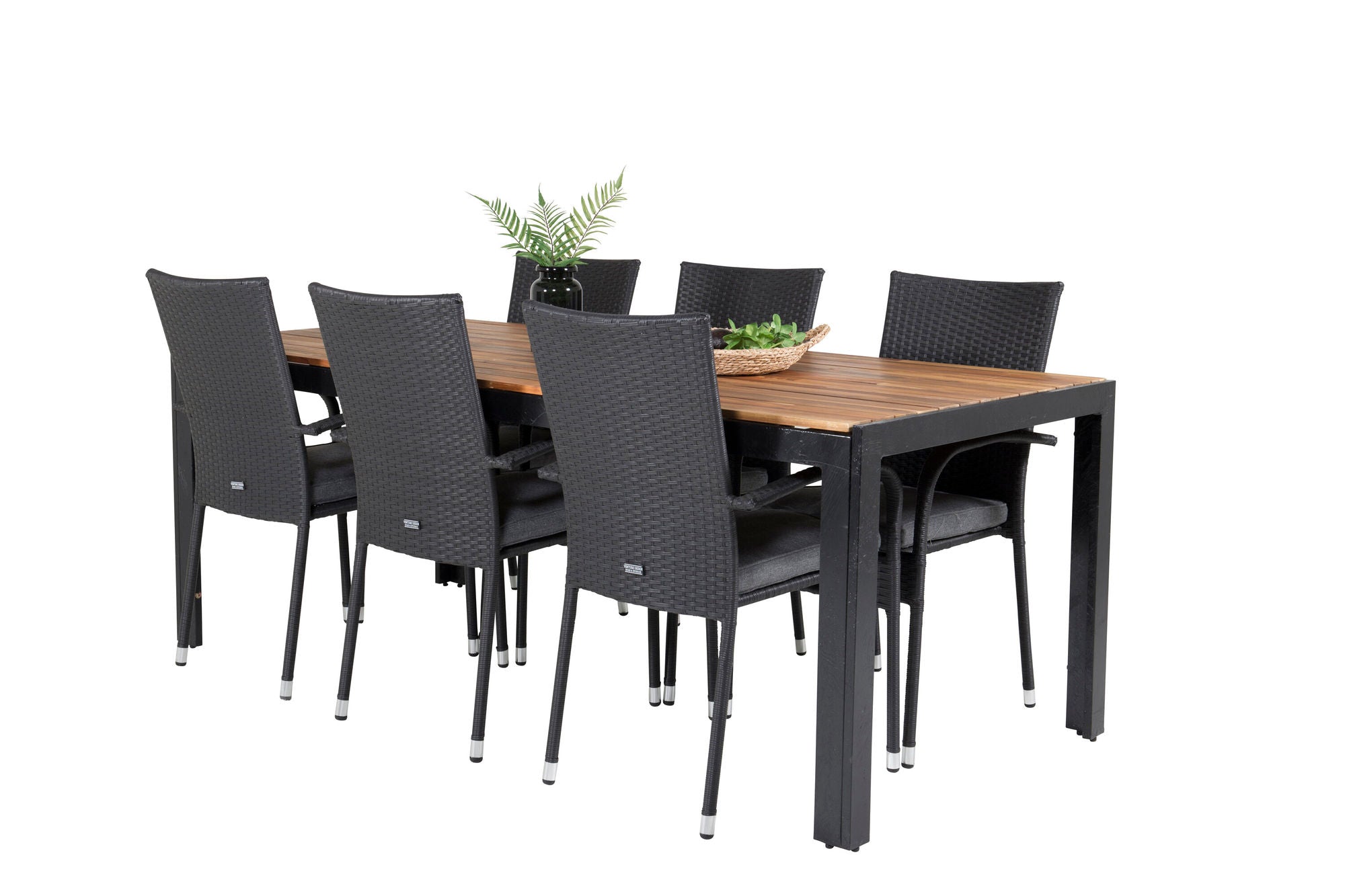Venture Home Bois spisebord 200*100cm - Black Legs / Acacia +Anna Arm stol (stackable) -