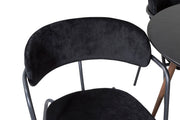 Venture Home Plaza rund bord 100 cm - Black Top - Walnut legs+Arrow armchair - Black Legs - Black Velvet_4