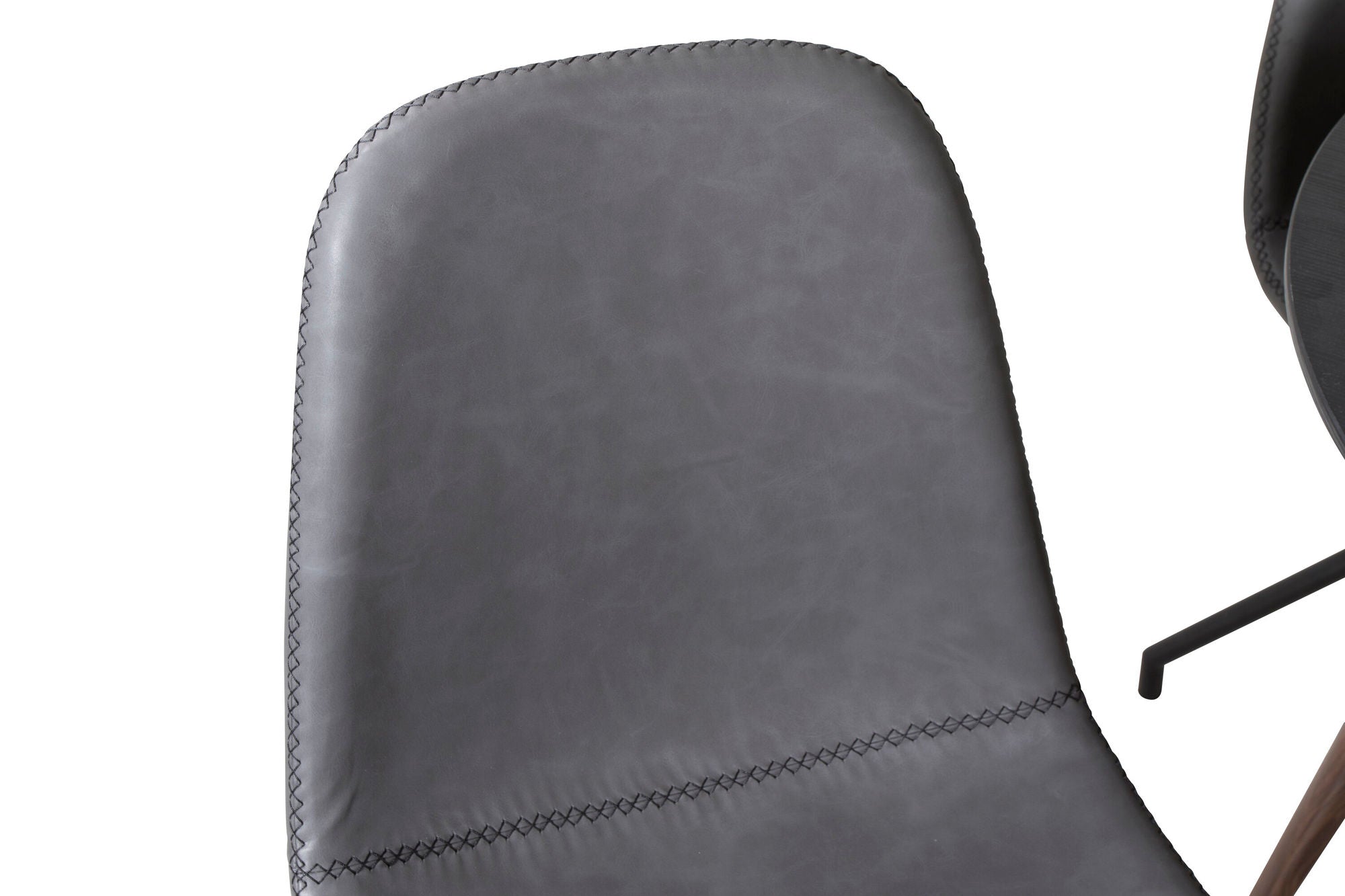 Venture Home Plaza rund bord 100 cm - Black Top - Walnut legs+Polar Spisebordsstol with Spin function - black Legs - Black PU - Black Stitches_4