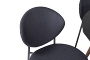 Venture Home Plaza rund bord 100 cm - Black Top - Walnut legs+Vault Spisebordsstol - Black Legs - Black Fabric_4