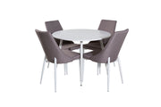 Venture Home Plaza rund bord 100 cm - White top / White Legs +Leone 2.0 Polar Grey - White Legs _4