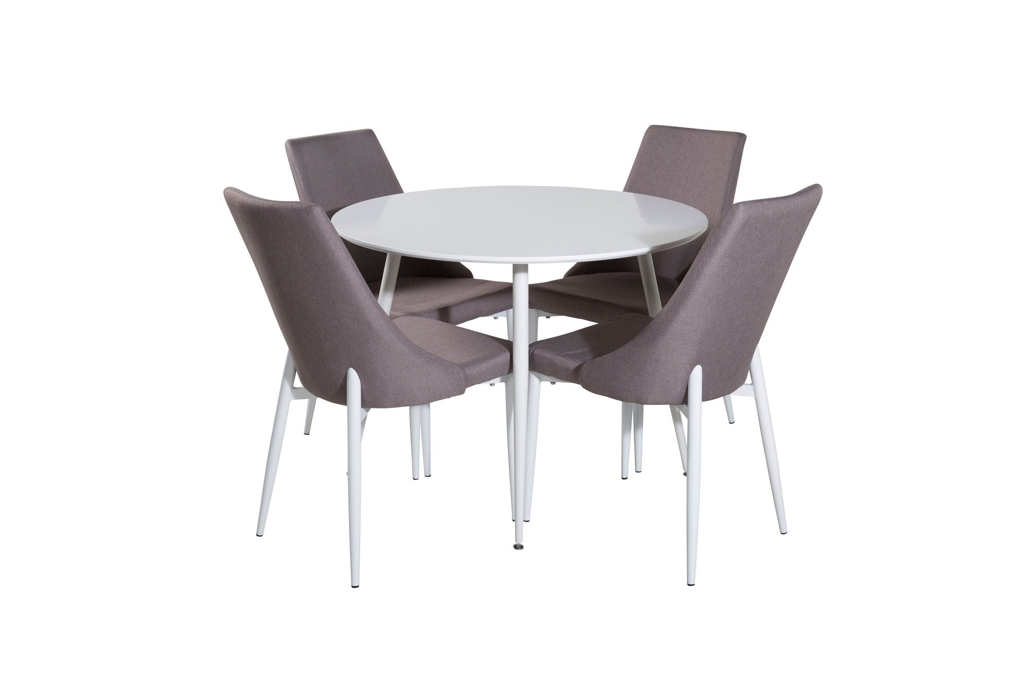 Venture Home Plaza rund bord 100 cm - White top / White Legs +Leone 2.0 Polar Grey - White Legs _4