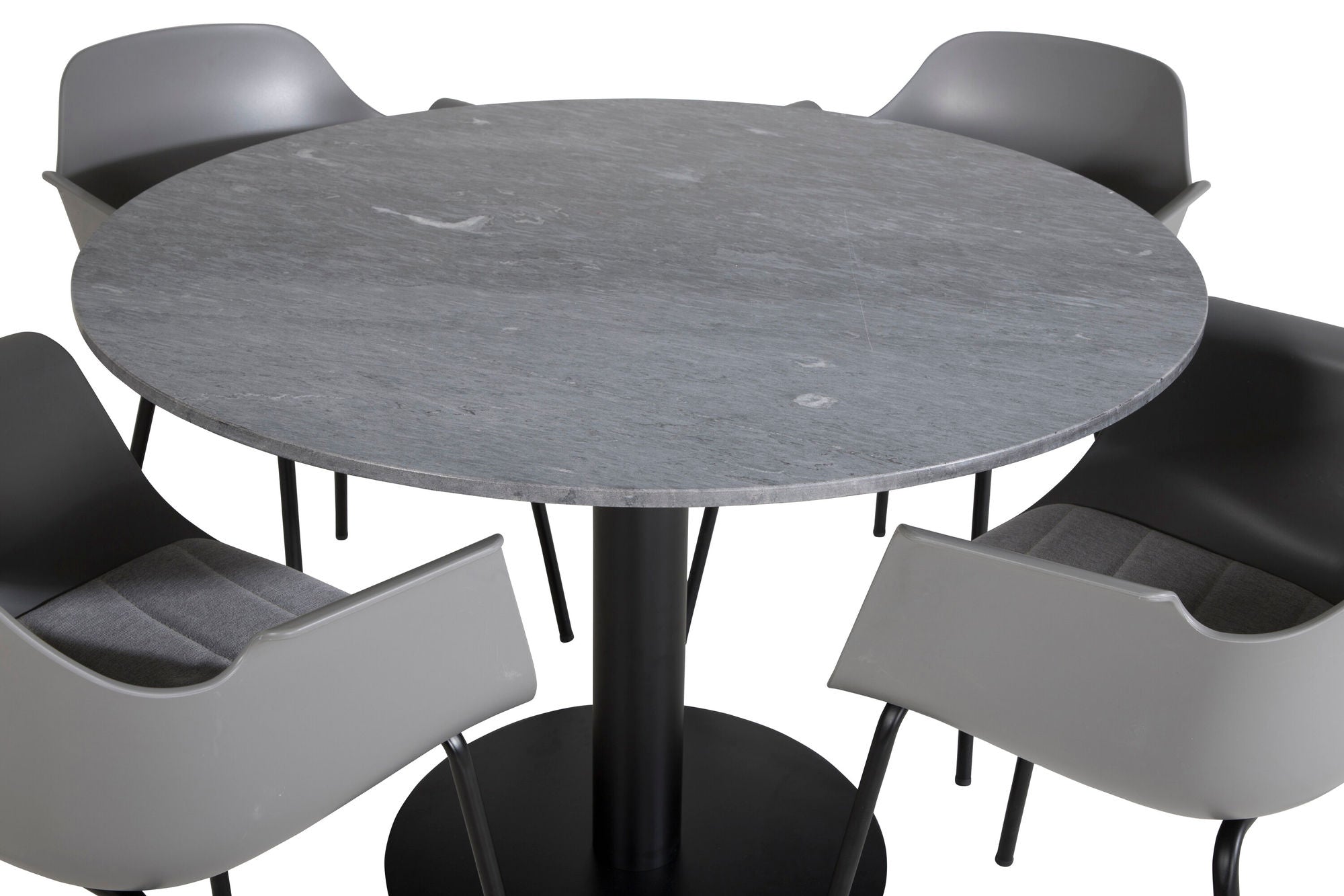 Venture Home Estelle rund spisebord ø106 H75 - Black / Black+Comfort Plastic Spisebordsstol - Black Legs - Grey Plastic_4